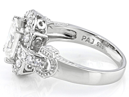 MOISSANITE FIRE® 2.29CTW DEW EMERALD & ROUND BRILLIANT PLATINEVE® RING - Size 6