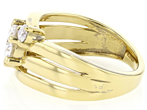 MOISSANITE FIRE® 1.40CTW DEW ROUND BRILLIANT 14K YELLOW GOLD OVER SILVER RING - Size 11