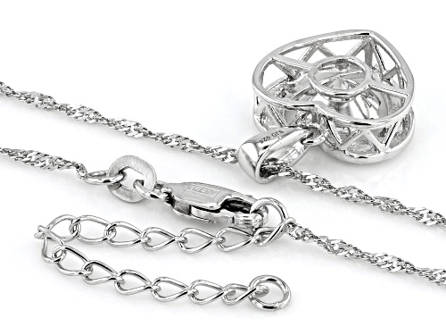 MOISSANITE FIRE (R) 1.50CT DEW ROUND BRILLIANT PLATINEVE(R) DANCING HEART PENDANT WITH CHAIN