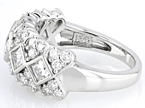 MOISSANITE FIRE(R) 1.88CTW DEW SQUARE PRINCESS AND ROUND BRILLIANT PLATINEVE(R) RING - Size 6