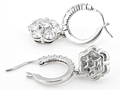 MOISSANITE FIRE(R) 3.64CTW DEW ROUND BRILLIANT PLATINEVE(R) EARRINGS