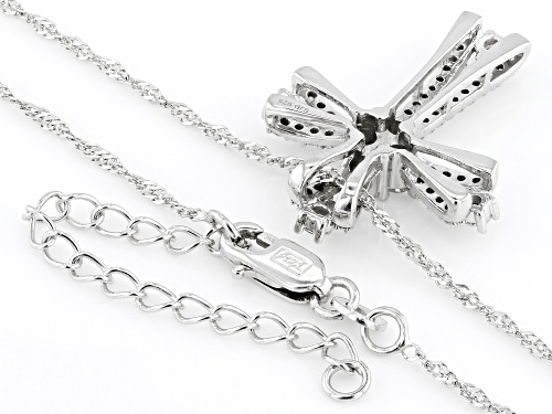 MOISSANITE FIRE® 1.04CTW DEW ROUND BRILLIANT PLATINEVE® CROSS PENDANT AND SINGAPORE CHAIN