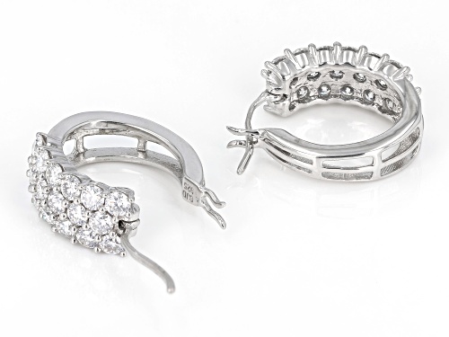 MOISSANITE FIRE® 2.16CTW DEW ROUND BRILLIANT PLATINEVE® HOOP EARRINGS