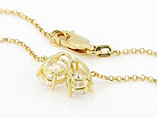 MOISSANITE FIRE® 2.60CTW DEW PEAR AND OVAL 14K YELLOW GOLD OVER SILVER NECKLACE - Size 18