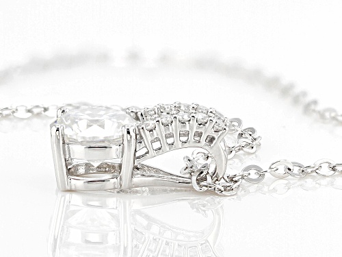 MOISSANITE FIRE® 1.30CTW DEW RD PLATINEVE® PENDANT AND CABLE CHAIN