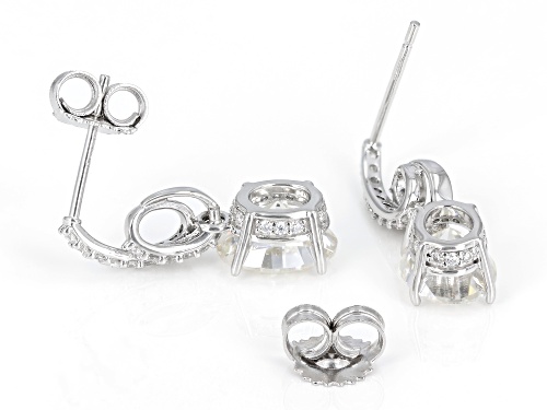 MOISSANITE FIRE® 4.74CTW DEW OVAL AND ROUND BRILLIANT PATINEVE® EARRINGS