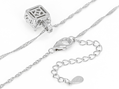 MOISSANITE FIRE® 2.09CTW DEW PRINCESS CUT AND ROUND PLATINEVE® PENDANT & CHAIN