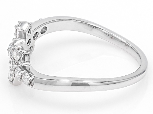 MOISSANITE FIRE® .36CTW DEW ROUND PLATINEVE® CROSS RING - Size 7