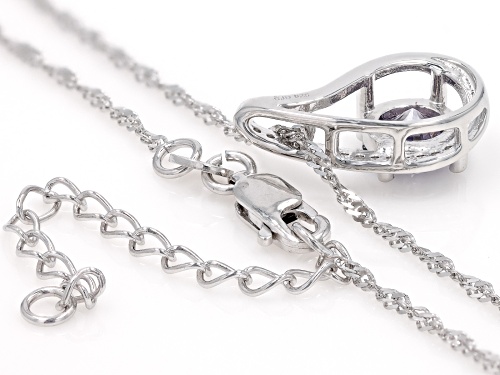 MOISSANITE FIRE® AND BLUE MOISSANITE 1.34CTW DEW ROUND PLATINEVE® PENDANT AND CHAIN