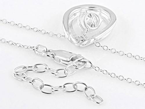 MOISSANITE FIRE® .80CT DEW ROUND  PLATINEVE® DANCING PENDANT AND CHAIN