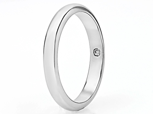 MOISSANITE FIRE® .02CT DEW ROUND BRILLIANT  PLATINEVE® BAND RING - Size 6