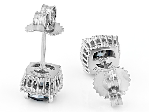 MOISSANITE FIRE® AND NAVY BLUE MOISSANITE 1.60CTW DEW PLATINEVE® EARRINGS