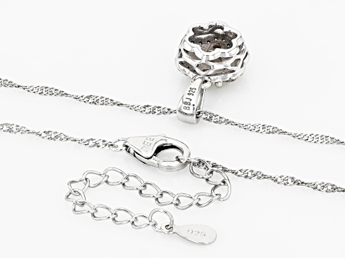 MOISSANITE FIRE® 1.18CTW DEW ROUND BRILLIANT PLATINEVE® CLUSTER PENDANT WITH 18