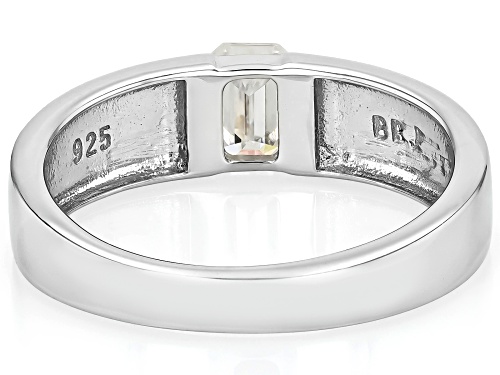 MOISSANITE FIRE® 0.58CT DEW EMERALD CUT PLATINEVE® BAND RING - Size 6