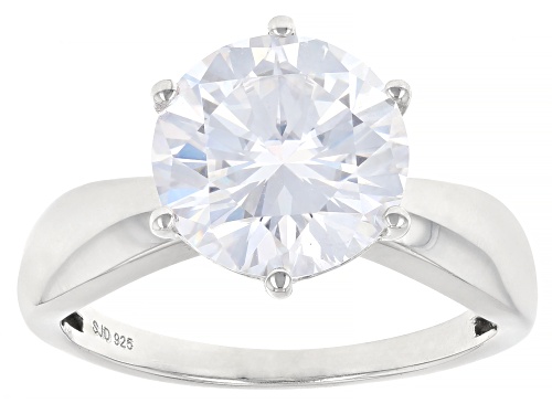 MOISSANITE FIRE® 4.80CTW DEW ROUND BRILLIANT PLATINEVE® RING WITH TWO BANDS - Size 5