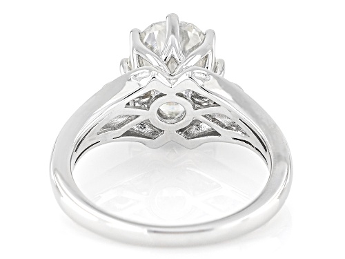 MOISSANITE FIRE® 3.06CTW DEW OVAL AND ROUND BRILLIANT PLATINEVE® RING - Size 9