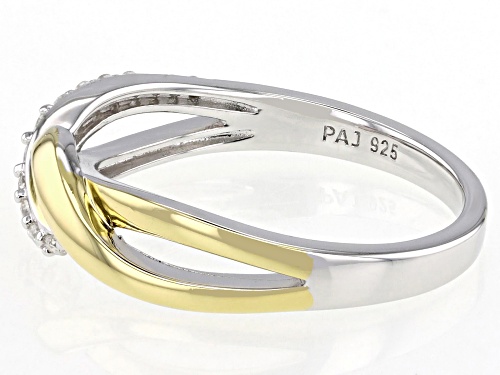 MOISSANITE FIRE® .22CTW DEW ROUND  PLATINEVE® AND 14K YELLOW GOLD OVER PLATINEVE RING - Size 8