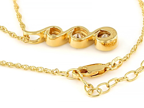 MOISSANITE FIRE® 1.53CTW DEW  ROUND 14K YELLOW GOLD OVER SILVER PENDANT AND CHAIN