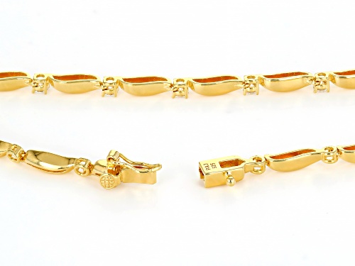 MOISSANITE FIRE® 2.40CTW DEW ROUND 14K YELLOW GOLD OVER SILVER NECKLACE - Size 18