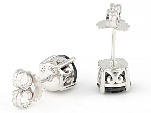 MOISSANITE FIRE® NAVY BLUE 2.00CTW DEW ROUND PLATINEVE® STUD EARRINGS