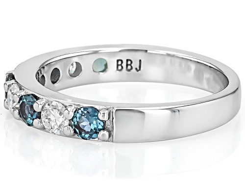 Moissanite Fire(R) .40ctw DEW & .70ctw Lab Created Alexandrite Platineve(R) Ring - Size 7