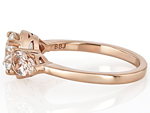MOISSANITE FIRE® 1.20CT DEW AND MORGANITE  14K ROSE GOLD OVER SILVER RING - Size 7