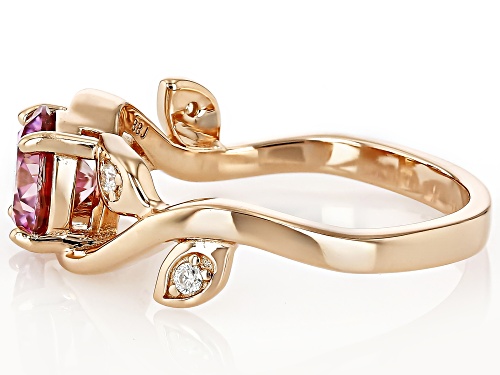 MOISSANITE FIRE® & PINK MOISSANITE 1.28CTW DEW 14K ROSE GOLD OVER SILVER RING - Size 7