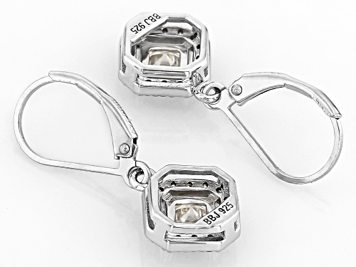MOISSANITE FIRE® 1.52CTW DEW ASSCHER CUT & ROUND PLATINEVE® HALO EARRINGS
