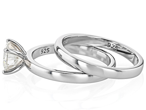 MOISSANITE FIRE® 1.20CT DEW ROUND BRILLIANT PLATINEVE® RING WITH BAND - Size 10