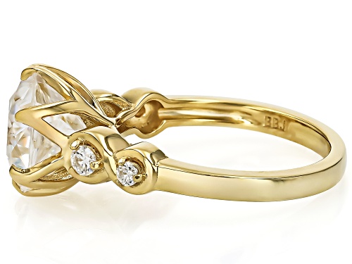 MOISSANITE FIRE® 4.48CTW DEW 14K YELLOW GOLD OVER SILVER RING - Size 10