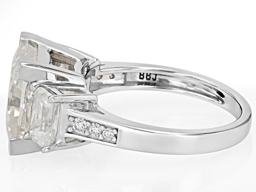 MOISSANITE FIRE® 6.62CTW DEW SQUARE BRILLIANT, RADIANT CUT & ROUND BRILLIANT PLATINEVE® RING - Size 10
