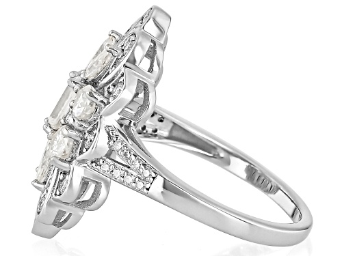 MOISSANITE FIRE® 1.75CTW DEW EMERALD CUT, MARQUISE, PEAR & ROUND BRILLIANT PLATINEVE® RING - Size 9