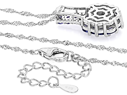 MOISSANITE FIRE® 2.02CTW DEW ROUND WITH  MARQUISE & ROUND TANZANITE PLATINEVE® PENDANT & CHAIN