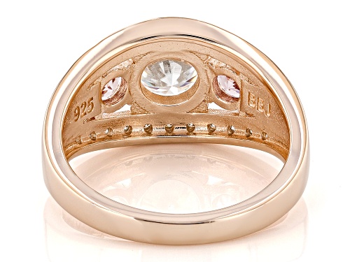 MOISSANITE FIRE® 1.42CTW DEW AND COLOR SHIFT GARNET 14K ROSE GOLD OVER SILVER RING - Size 9