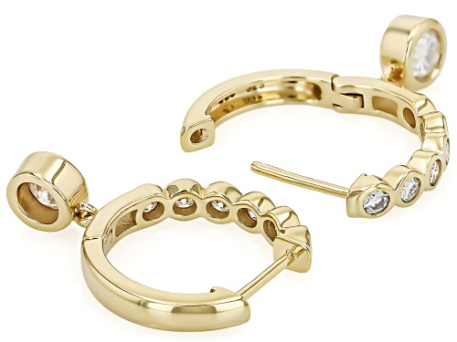 MOISSANITE FIRE® 1.72CTW DEW  ROUND 14K YELLOW GOLD OVER SILVER EARRINGS