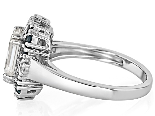MOISSANITE FIRE® 1.79CTW DEW AND BLUE SAPPHIRE PLATINEVE® RING - Size 7