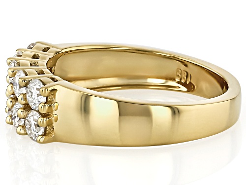 MOISSANITE FIRE® 1.00CTW DEW ROUND BRILLIANT 14K YELLOW GOLD OVER SILVER RING - Size 8