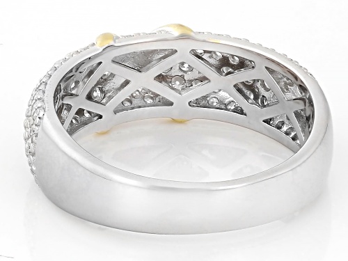 MOISSANITE FIRE® 1.22CTW DEW ROUND BRILLIANT PLATINEVE® TWO TONE RING - Size 7