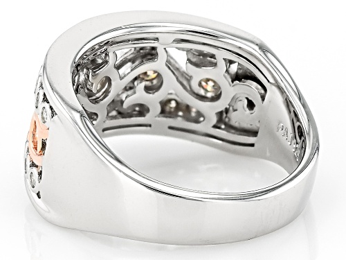 MOISSANITE FIRE® .48CTW DEW ROUND PLATINEVE® TWO TONE RING - Size 7