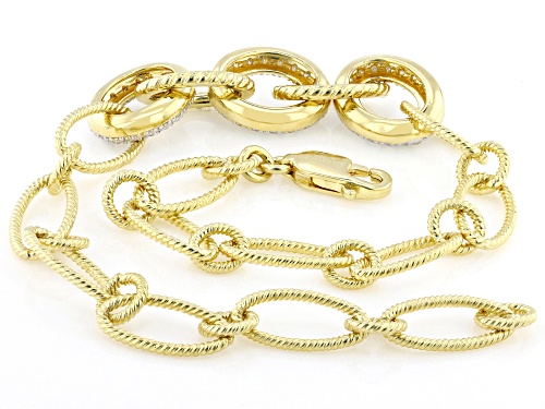 MOISSANITE FIRE® 1.08CTW DEW ROUND BRILLIANT 14K YELLOW OVER SILVER BRACELET - Size 8