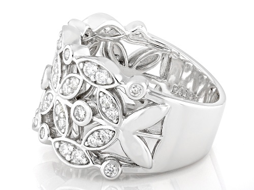 MOISSANITE FIRE® 0.97CTW DEW ROUND BRILLIANT PLATINEVE® RING - Size 6