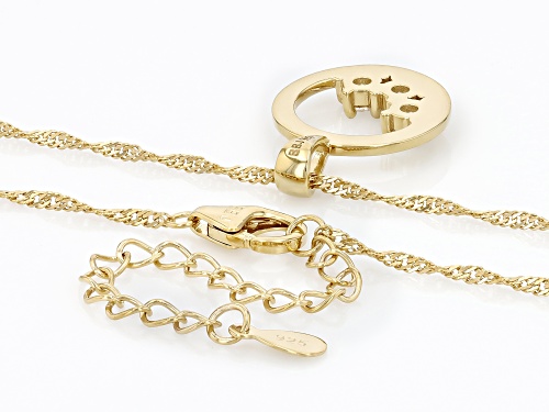 MOISSANITE FIRE® 0.48CTW DEW ROUND BRILLIANT 14K YELLOW GOLD OVER SILVER PENDANT AND CHAIN