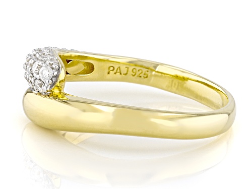 MOISSANITE FIRE® 0.47CTW DEW ROUND BRILLIANT 14K YELLOW GOLD OVER SILVER RING - Size 7