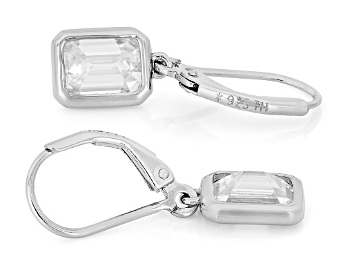 MOISSANITE FIRE® 3.50CTW DEW EMERALD CUT PLATINEVE® EARRINGS