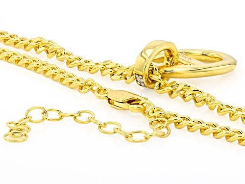 MOISSANITE FIRE® 0.16CTW DEW ROUND BRILLIANT 14K YELLOW GOLD OVER SILVER  PENDANT AND CHAIN