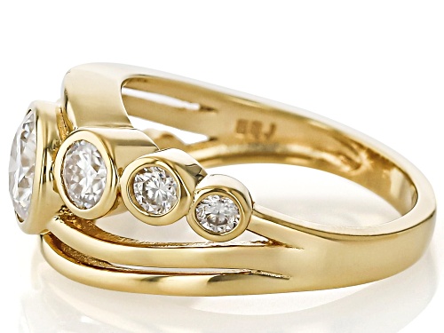 MOISSANITE FIRE® 1.78CTW DEW ROUND BRILLIANT 14K YELLOW GOLD OVER STERLING SILVER RING - Size 6