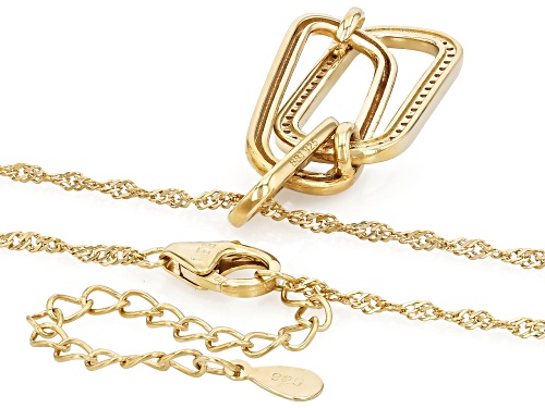 MOISSANITE FIRE® 0.48CTW DEW ROUND 14K YELLOW GOLD OVER SILVER PAPERCLIP PENDANT AND CHAIN