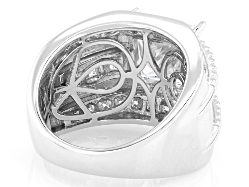 MOISSANITE FIRE® 6.06CTW DEW PRINCESS CUT PLATINEVE® RING - Size 6