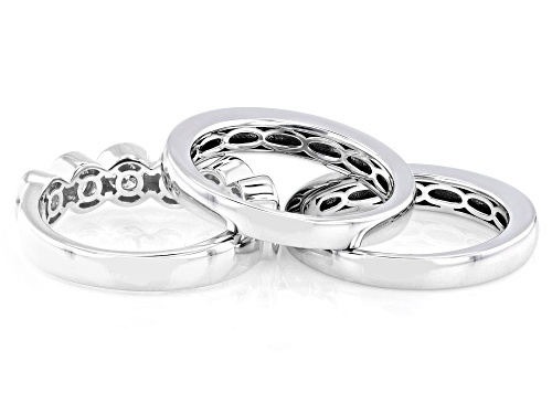 MOISSANITE FIRE® 1.61CTW DEW ROUND BRILLIANT PLATINEVE® SET OF 3 RINGS - Size 5