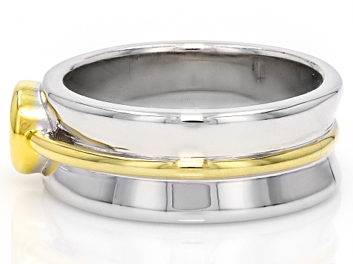 MOISSANITE FIRE® 0.50CT DEW ROUND BRILLIANT PLATINEVE® AND 14K YELLOW GOLD OVER PLATINEVE RING - Size 6